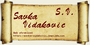 Savka Vidaković vizit kartica